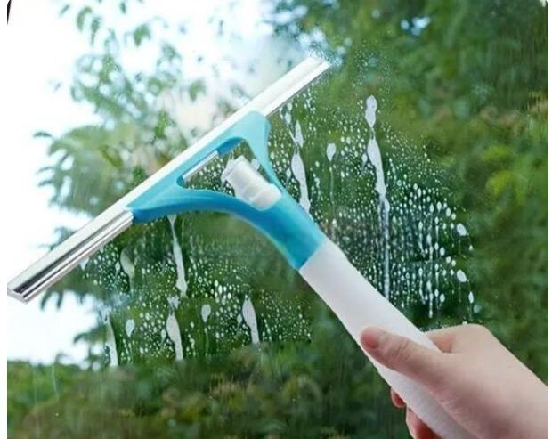 Rubber and Aluminum glass Wiper with Water Sprayer Tool