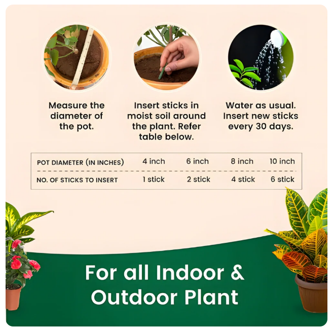 Plant Grow Fertilizer Sticks for Plants (Buy 1 get 1 free)