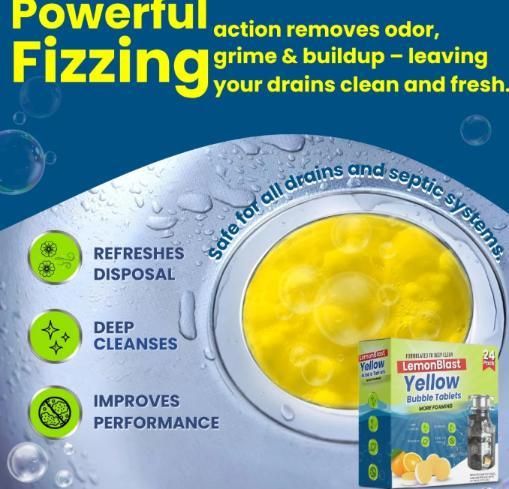 Lemon Blast Yellow Bubble Tablets 24pcs ( 12pcs +12 pcs )