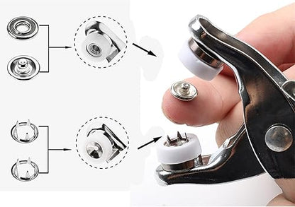 Metal Studs-100 Sets Copper Prong Snap Buttons with Pliers