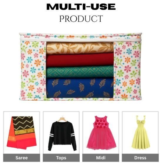 High Quality Flower Printed Saree Cover (Pack of 10)