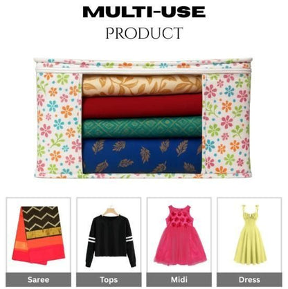 High Quality Flower Printed Saree Cover (Pack of 10)