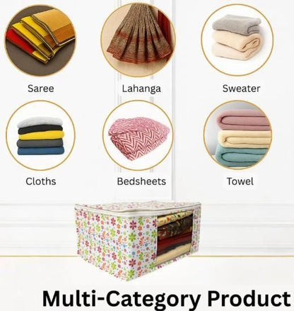 High Quality Flower Printed Saree Cover (Pack of 10)
