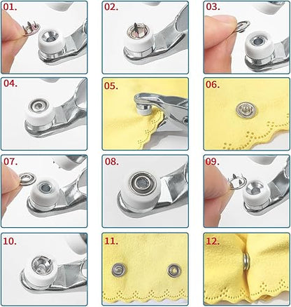 Metal Studs-100 Sets Copper Prong Snap Buttons with Pliers