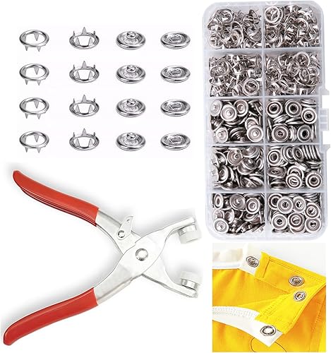 Metal Studs-100 Sets Copper Prong Snap Buttons with Pliers