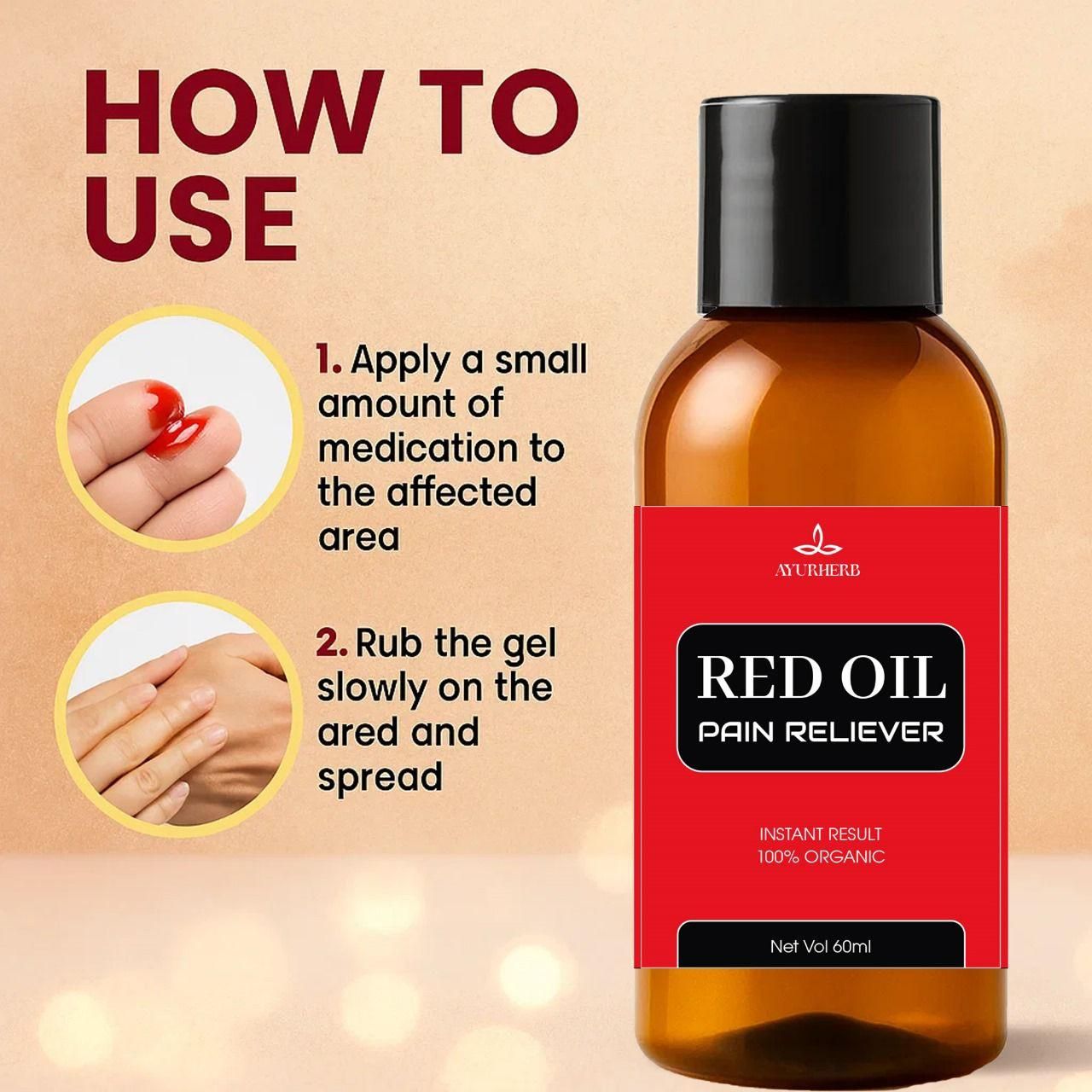 Instant Pain Relief Red Oil 60ml (Pack of 2)