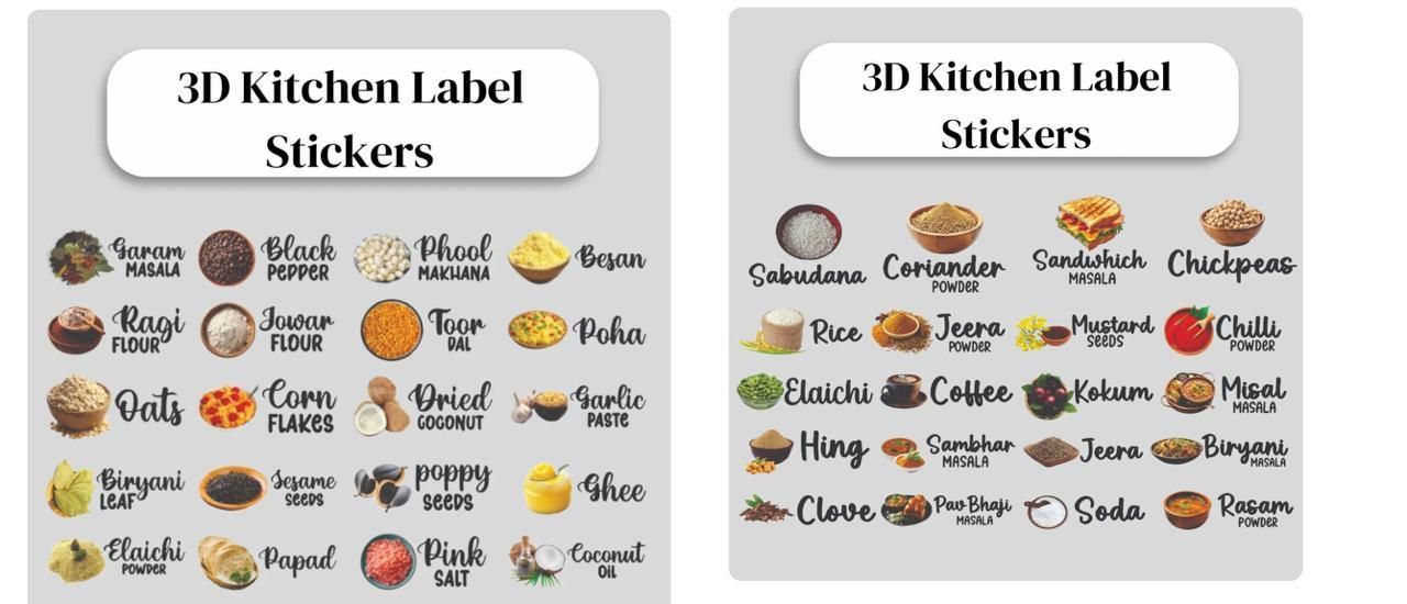 KitchenArmor Waterproof Stickers – 60 Count