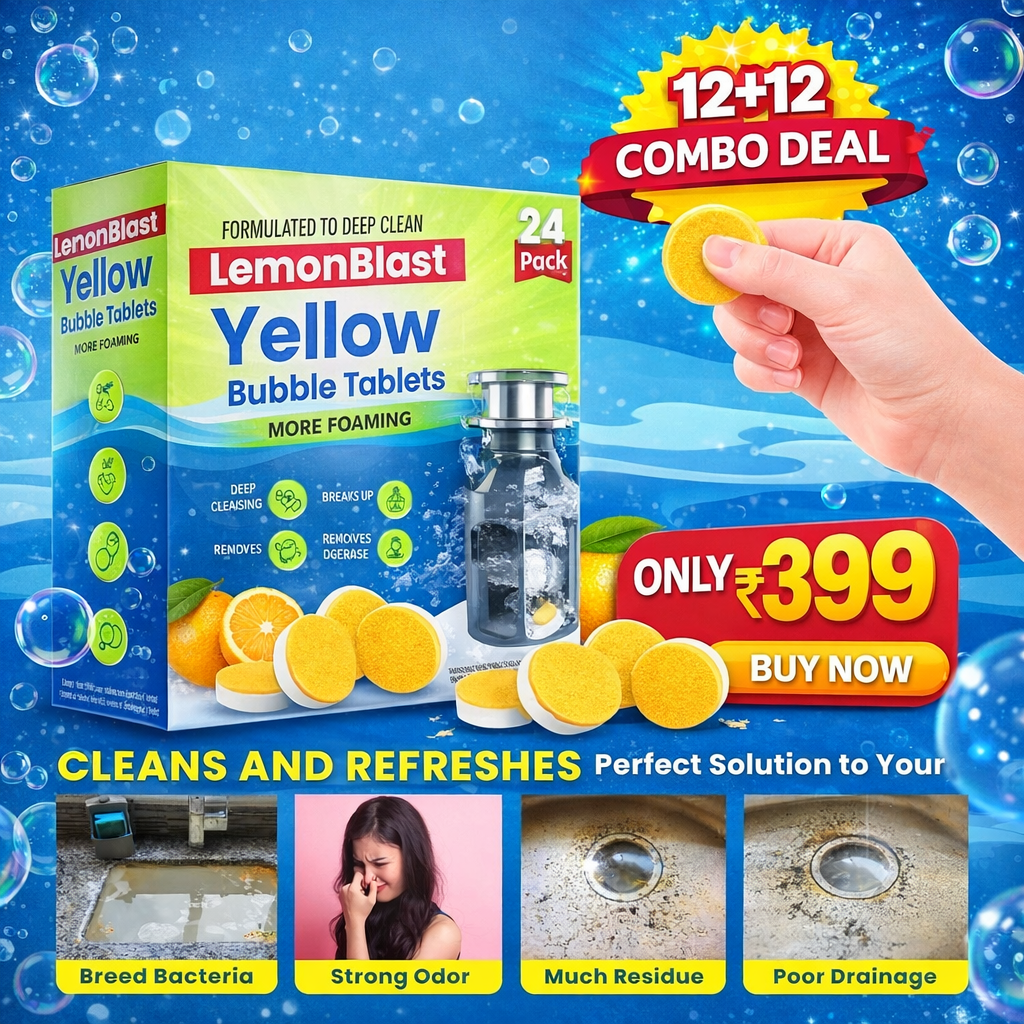 Lemon Blast Yellow Bubble Tablets 24pcs ( 12pcs +12 pcs )