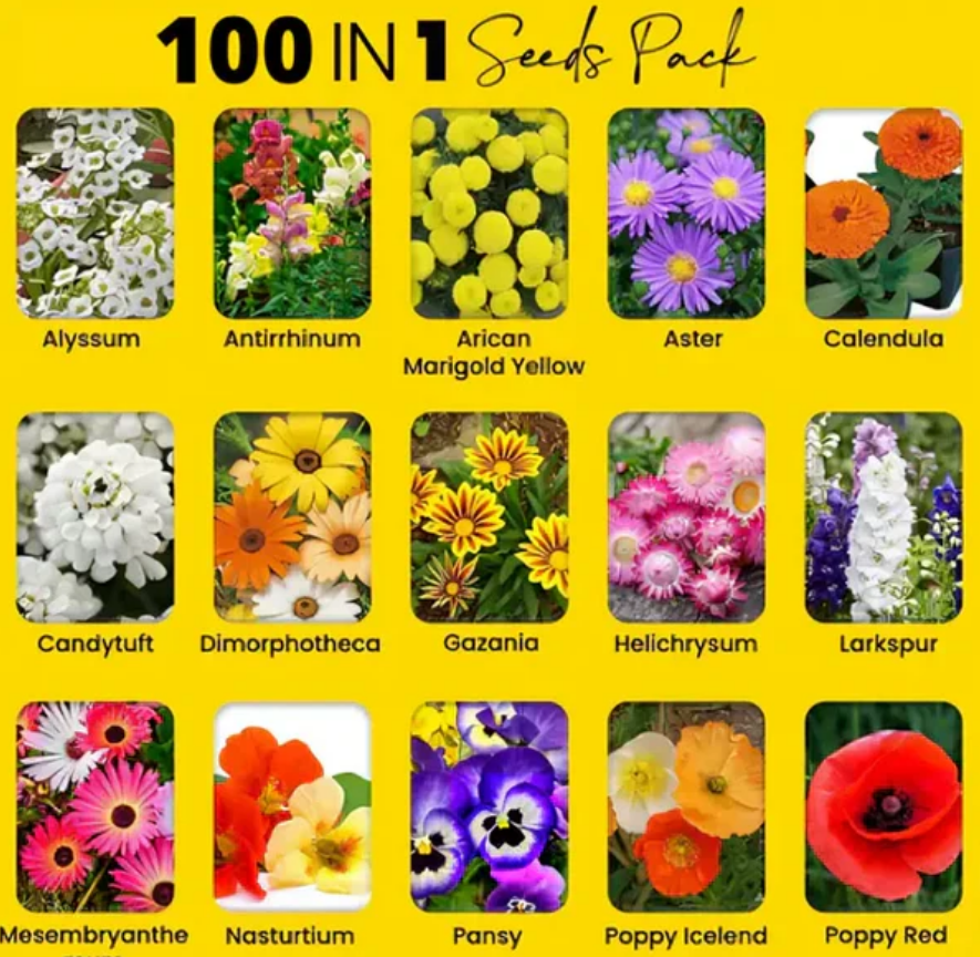 Buy Varieties of Flower Seeds (Pack of 100) And Get Plant Growth Supplement Free