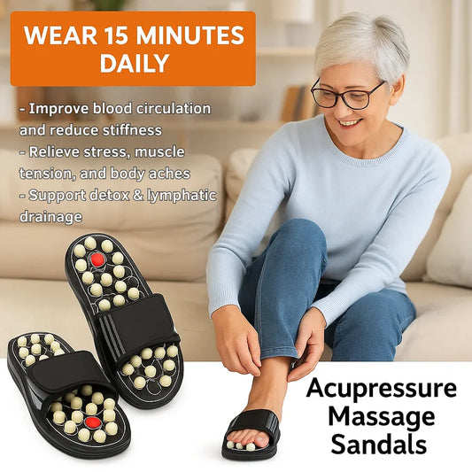 Acupressure and Magnetic Therapy Paduka Slippers for Full Body Blood Circulation For Men and Women